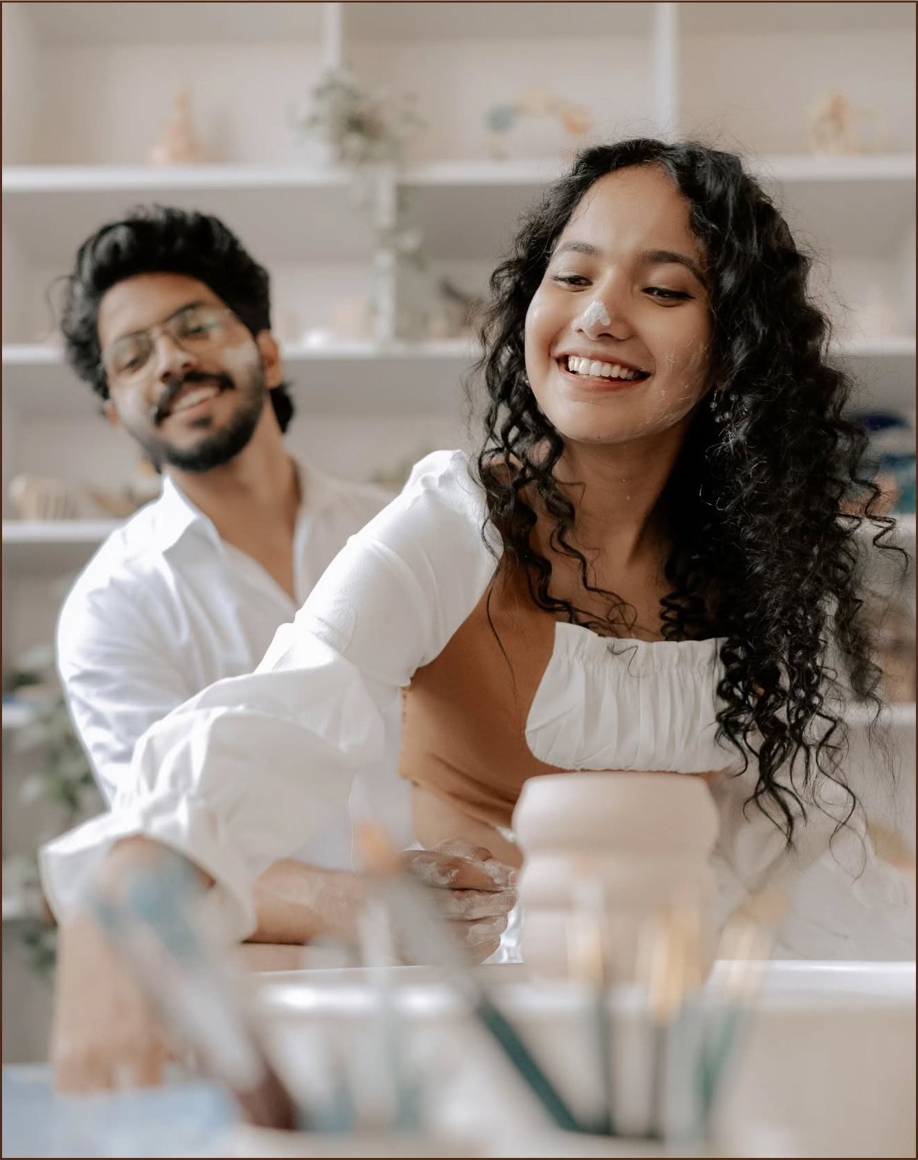 Couple sharing a joyful moment