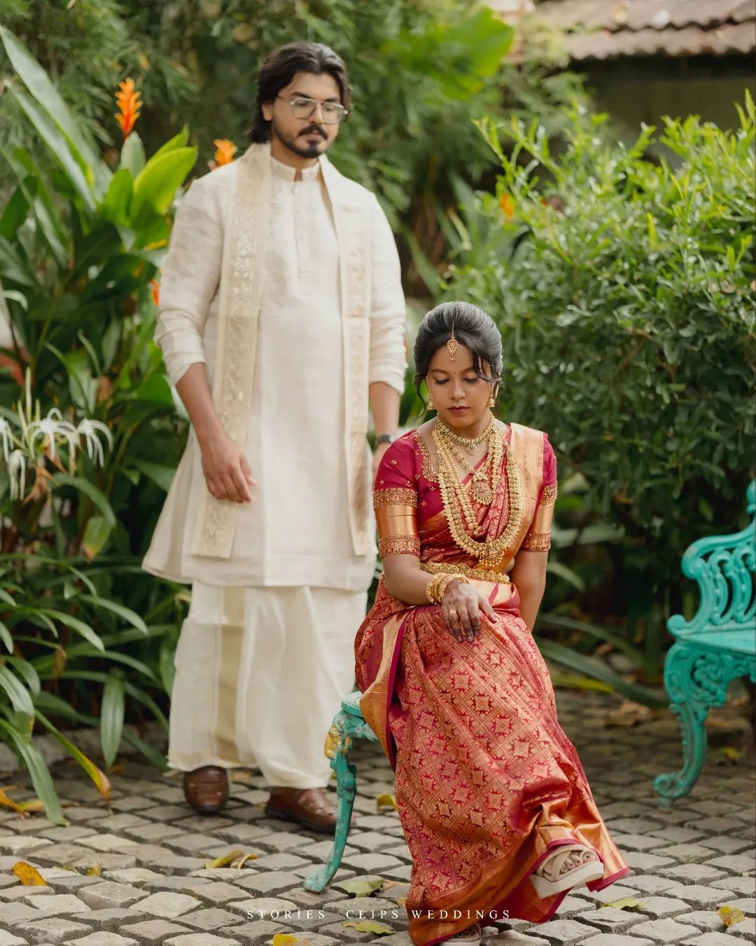 Wedding couple outdoors